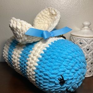 Hand crafted crochet bee plushie pillow